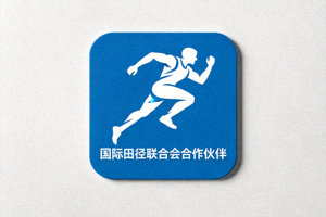 国际田径联合会合作伙伴标志 - 奔跑的运动员抽象图形